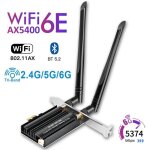 Be200 carte wifi 6e pcie carte pour pc 5400 mbps bluetooth 5. 2 tri - bandes (6ghz / 5ghz / 2. 4ghz) ...