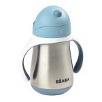 Beaba, biberon / tasse d'apprentissage / gourde bb 2 en 1 inox, tasse paille enfant, 100% tanche, ...