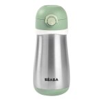 Beaba, gourde inox 350 ml avec anse, vert sauge Beaba, gourde inox 350 ml avec anse, vert sauge