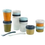 Baba - lot 12 portions conservation et 2 cuillres silicone - pack 1er repas - storm