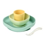 Beaba set vaisselle silicone repas bb, 4 pices, avec ventouse, anti - drapant, jaune