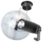 Beamz - pack complet boule à facettes 30 cm moteur et projecteur spot led 6 watts Beamz - pack complet boule à facettes 30 cm moteur et projecteur spot led 6 watts