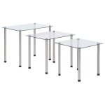 Beau lot de 3 tables basses gigognes - bouts de canapé transparent verre trempé mode985383 Beau lot de 3 tables basses gigognes - bouts de canapé transparent verre trempé mode985383