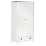 Beau armoire de chambre - penderie - garde - robe � 2 portes - hill blanc 89x50x170cm - bois de pin solide ...