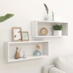Beau armoire tagres  livres - tagres murales cube 2 pcs - blanc 60x15x23 cm bois d?ingnierie mode393086 ...