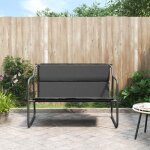 Beau banquette / banc de jardin dext�rieur - � 2 places avec coussin anthracite - acier mode200288