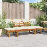 Beau banquette / banc de jardin dextrieur - avec coussins 2 - en - 1 190 cm bois solide dacacia mode588746 ...