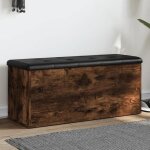 Beau banquette / banc de rangement - coffre de rangement chêne fumé 102x42x45 cm - bois dingénierie mode877216 ... Beau banquette / banc de rangement - coffre de rangement chêne fumé 102x42x45 cm - bois dingénierie mode877216 ...