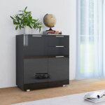 Beau buffet armoire de salon moderne - buffet multi - rangement noir brillant - 71x35x80 cm - bois dingénierie ... Beau buffet armoire de salon moderne - buffet multi - rangement noir brillant - 71x35x80 cm - bois dingénierie ...