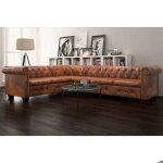 Beau canapé dangle chesterfield 6 places - canapé scandinave design accrocheur - cuir artificiel marron ... Beau canapé dangle chesterfield 6 places - canapé scandinave design accrocheur - cuir artificiel marron ...