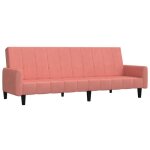 Beau canap� - lit � 2 places rose velours ss0000256426