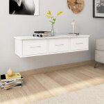 Beau tagre  livres suspendu - tagre murale - avec tiroirs blanc 88x26x185 cm - bois ingnierie mode380108 ...