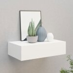 Beau tagre  livres suspendu - tagre  tiroir murale - blanc 40x235x10 cm mdf mode212536