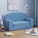 Beau fauteuil bb enfant / canap - lit pour enfants 2 places - bleu peluche douce84 x 90 x 45cm mode730687 ...