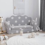 Beau fauteuil bb enfant / canap - lit enfant 2 places - gris clair - toiles peluche douce94 x 90 ...