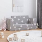 Beau fauteuil bb enfant / canap - lit enfant 2 places - gris clair - toiles peluche douce84 x 38 ...