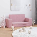 Beau fauteuil bb enfant / canap - lit pour enfants 2 places - rose peluche douce84 x 38 x 34cm mode287246 ...