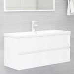 Beau meuble bas de salle de bain - armoire dvier - blanc 100x385x45 cm - bois dingnierie mode561935 ...