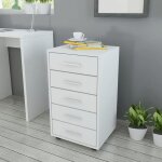 Beau meuble de rangement sur pied - caisson à tiroir de bureau avec roulettes et 5 tiroirs blanc mode451080 ... Beau meuble de rangement sur pied - caisson à tiroir de bureau avec roulettes et 5 tiroirs blanc mode451080 ...