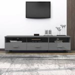 Beau meuble tv buffet télévision armoire hifi - hamar - gris foncé - 158x40x40 cm bois massif de pin ... Beau meuble tv buffet télévision armoire hifi - hamar - gris foncé - 158x40x40 cm bois massif de pin ...