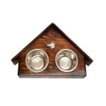 Beauceron berger fran�ais - support en bois avec gamelles pour chien un cadeau pour adopter un chien ...