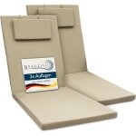 Beautissu lot de 2 coussin bain de soleil 200x60x5cm loft rl ? rsistance uv matelas transat exterieur ...
