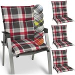 Beautissu matelas coussin chaise fauteuil jardin sunny rk bordaux 100x50x6cm - set 4 - dossier bas