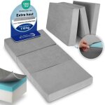 Beautissu xl premium matelas pliable 90x200 cm gris avec housse ? �paisse 14 cm degr� fermet� h3 & housse ...