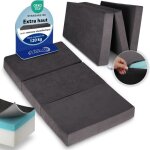 Beautissu premium xxl matelas pliable 120x200 cm anthracite ? extra �paisse epaisseur 14 cm degr� fermet� ...