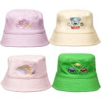 B�b� nourrisson bambin rose chapeau bob r�versible protection solaire �t� casquette de plage