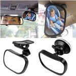 B�b� vue arri�re miroir 2 en 1 retroviseur de surveillance r�glable avec ventouse et clip miroir de voiture ...