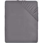 Bedding drap housse - gris 180 x 200 cm - coupes de 35 cm pour matelas �pais - polyester microfibre bross�e ...