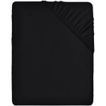 Bedding drap housse - noire 140 x 200 cm - bonnets 35 cm pour matelas pais - polyester microfibre brosse ...