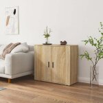 (beige) buffet bahut - buffet enfilade chne sonoma 80x33x70 cm bois ingnierie 440884