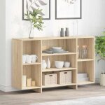 Beige buffet de rangement - vitrine bahut - armoire console pour cuisine ch�ne sonoma 120 x 30 x 75cm ...
