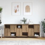 Beige buffets - vitrine bahut - armoire console pour cuisine 3 pcs ch�ne artisanal 180 x 35 x 70cm 4767114 ...