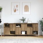 Beige buffets - vitrine bahut - armoire console pour cuisine 3 pcs ch�ne artisanal 180 x 35 x 70cm 9115529 ...