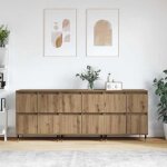 Beige buffets - vitrine bahut - armoire console pour cuisine 3 pcs ch�ne artisanal 180 x 35 x 70cm 9336658 ...