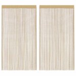 (beige)rideaux - magnifique rideau en fils 2 pcs 140 x 250 cm beige 49090