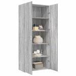Bel - achat * buffe haut - capacit� g�n�reuse - cabinet vaisselier sonoma gris 80x425x185 cm - bois ding�nieri ...