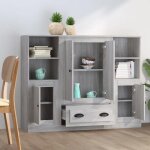 Bel - achat * buffets - lot de 3 - capacit� g�n�reuse - cabinet meuble enfilade sonoma gris bois ding�nierie ...