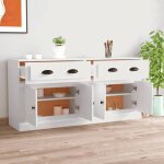Bel - achat * buffets - bahut meuble enfilade - fonction daffichage - lot de 2 - blanc bois ding�nierie ...