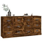 Bel - achat * buffets - bahut meuble enfilade - fonction daffichage - lot de 2 - ch�ne fum� bois ding�nierie ...