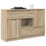 Bel - achat * buffet - bahut meuble enfilade - fonction daffichage ch�ne sonoma 100x30x656 bois ding�nierie ...