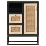 Bel - achat * buffet - bahut meuble enfilade - fonction daffichage noir 55x30x76 cm - bois massif de ...