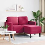 Bel - achat * canap� relax - mod�le droit - position fixe - sofa 2 places avec m�ridienne en l rouge ...