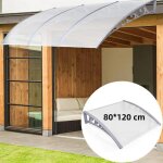 Belfoyer auvent pour porte - auvent de balcon - 80x120cm - en aluminium et pp - protection solaire - ...