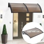 Belfoyer auvent de porte - auvent de fenetre - 100x100cm - en aluminium et pp - protection contre le ...