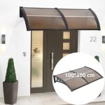 Belfoyer auvent de porte - auvent de fenetre - 100x300cm - en aluminium et pp - protection contre le ...