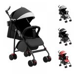 Belfoyer poussette canne pliage rapide - dossier rgl en position couche - avec grand panier / moustiquaire ...